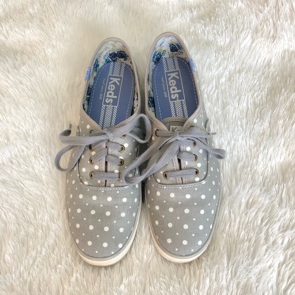 Keds Shoes - Keds Grey Polka Dot Champion Originals Sneakers